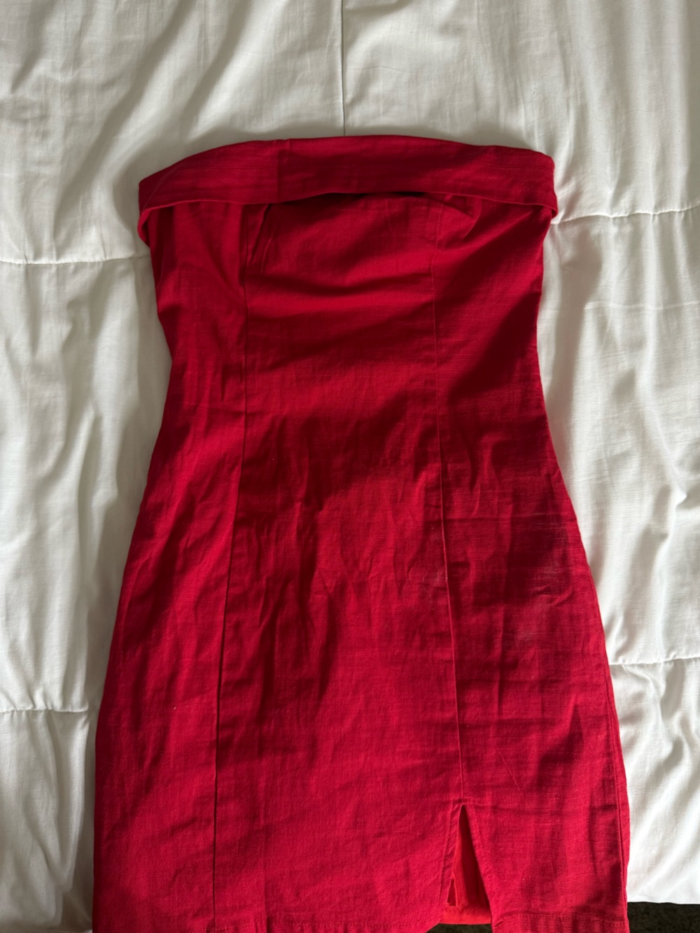 Strapless Red Sheath Dress - Women's Elegant Evening Wear
